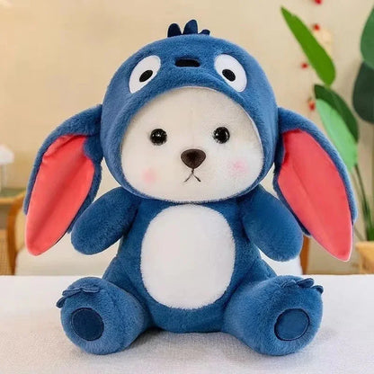 Cute Blue Bunny Teddy Plush Toy with Soft Fur & Gift Aesthetic