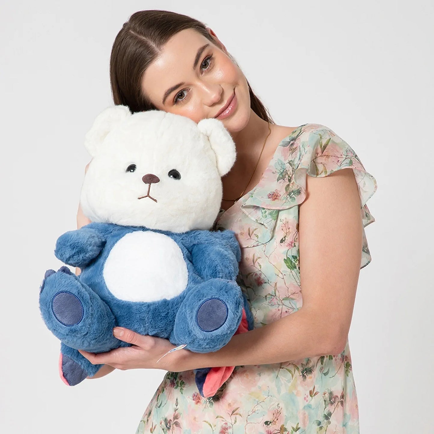 Cute Blue Bunny Teddy Plush Toy with Soft Fur & Gift Aesthetic