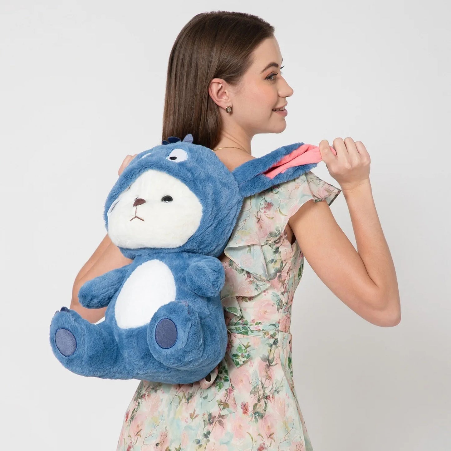 Cute Blue Bunny Teddy Plush Toy with Soft Fur & Gift Aesthetic